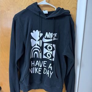 Nike Have a Nike Day Black Pullover Hoodie Size Small Graphic Swoosh